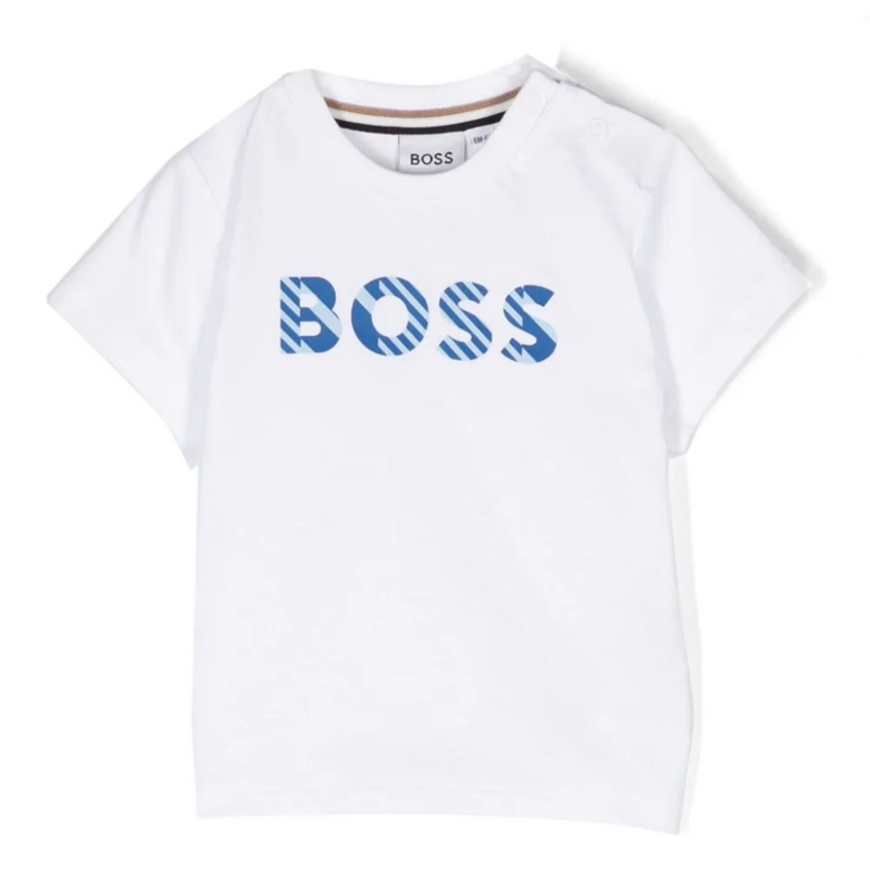 White Short Sleeves Logo Baby T-Shirt
