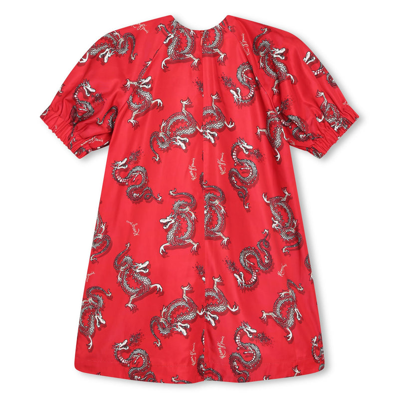 Red Dragon Print Dress