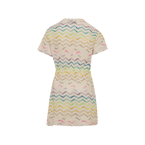 Mulitcolor Zigzag Shirt Dress