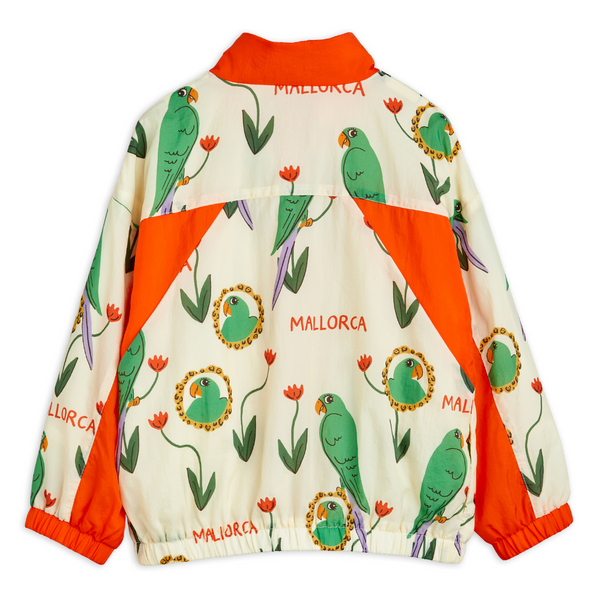 Parrots Print Nylon Tracksuit Jacket