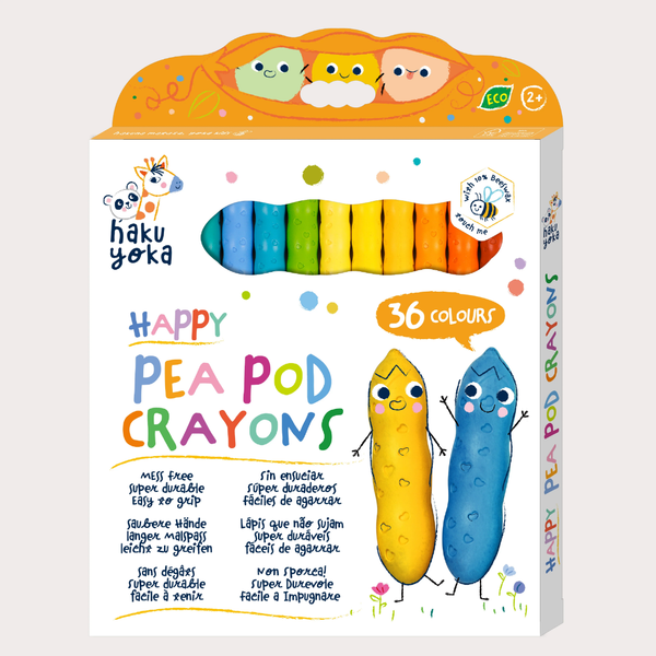 Happy Pea Pod Crayons - 36 Colours