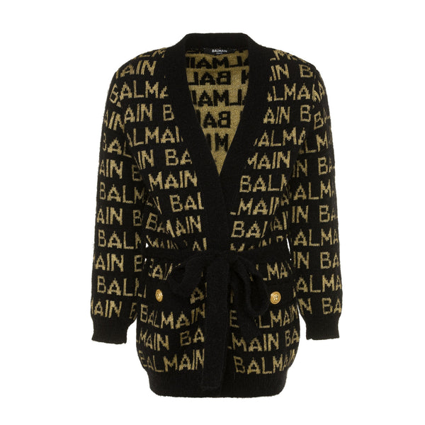 All-Over Logo Knit Cardigan