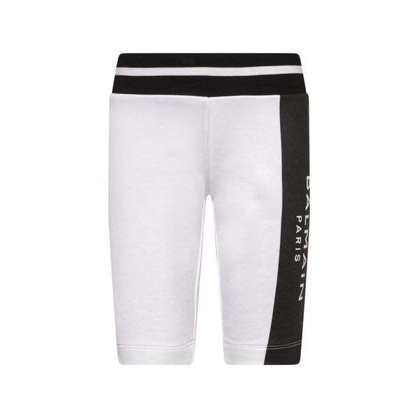White & Black Jersey Shorts