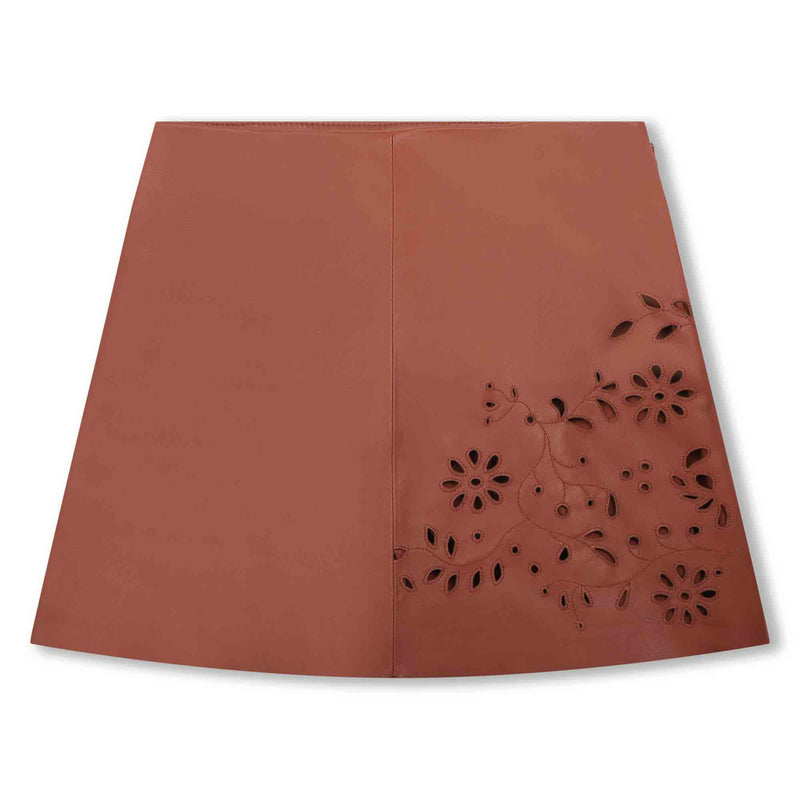 Crimson Leather Skirt