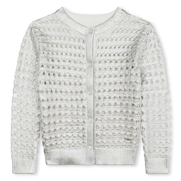 Lame Silver Knitted Cardigan