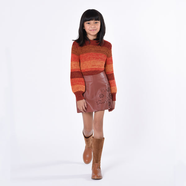 Crimson Leather Skirt
