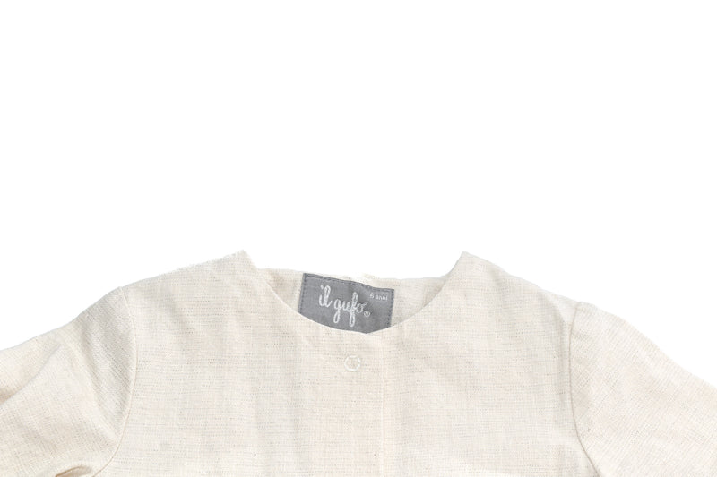 Il Gufo Cream A-line Linen-blend Coat