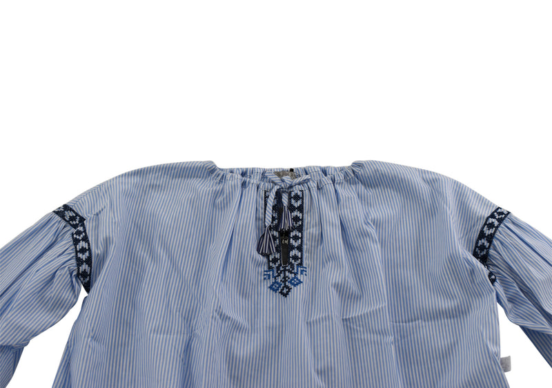 Il Gufo Blue and White Striped Dress