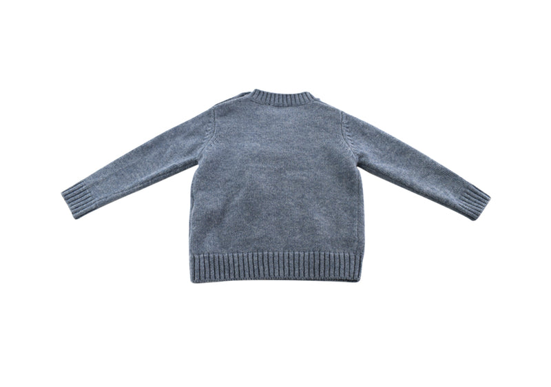 Il Gufo Blue Round Neck Wool Baby Sweater