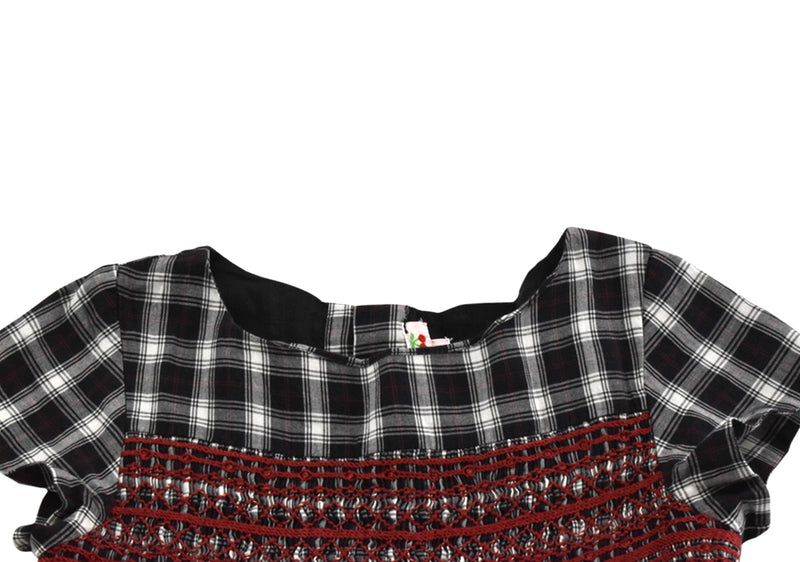 Bonpoint Black & Red Tartan Dress