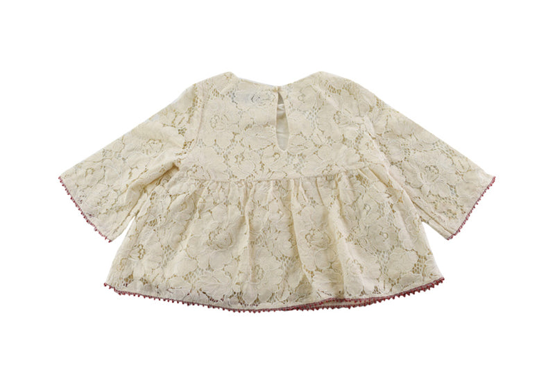 Pili Carrera Cream Lace Long-sleeved Top with Matching Trousers