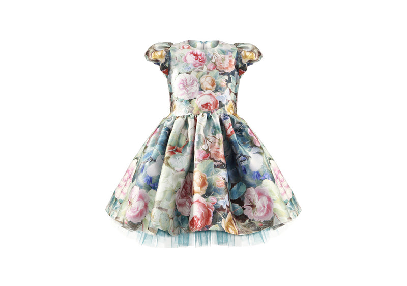 Junona Leaf Print Satin Style Dress