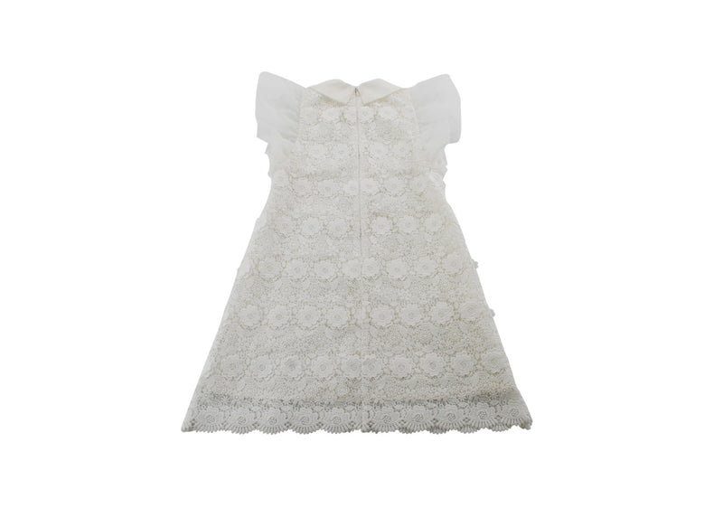 Petite Amalie White Round Neck A-line Dress