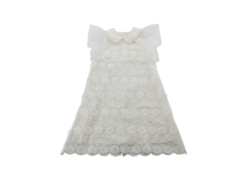 Petite Amalie White Round Neck A-line Dress
