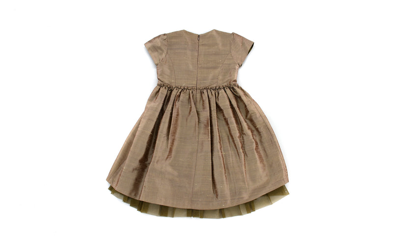 Marie-Chantal Bronze Silk Party Dress