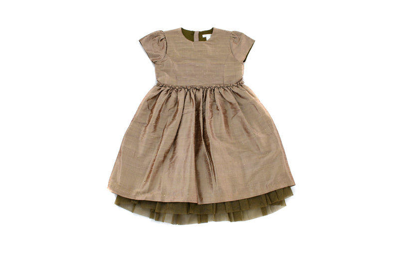 Marie-Chantal Bronze Silk Party Dress