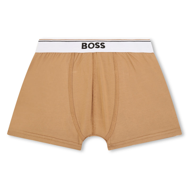 Set of 2 Boxer Shorts in Black and Beige