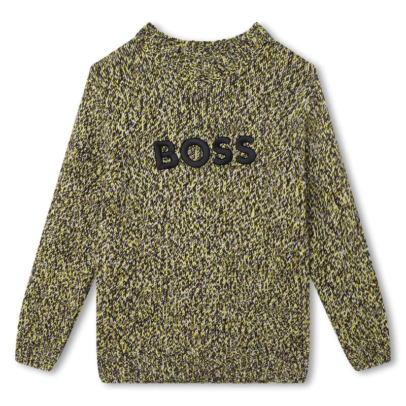 Melange Pullover Logo Sweater