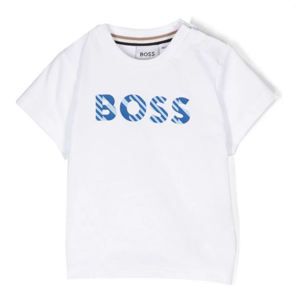 White Short Sleeves Logo Baby T-Shirt
