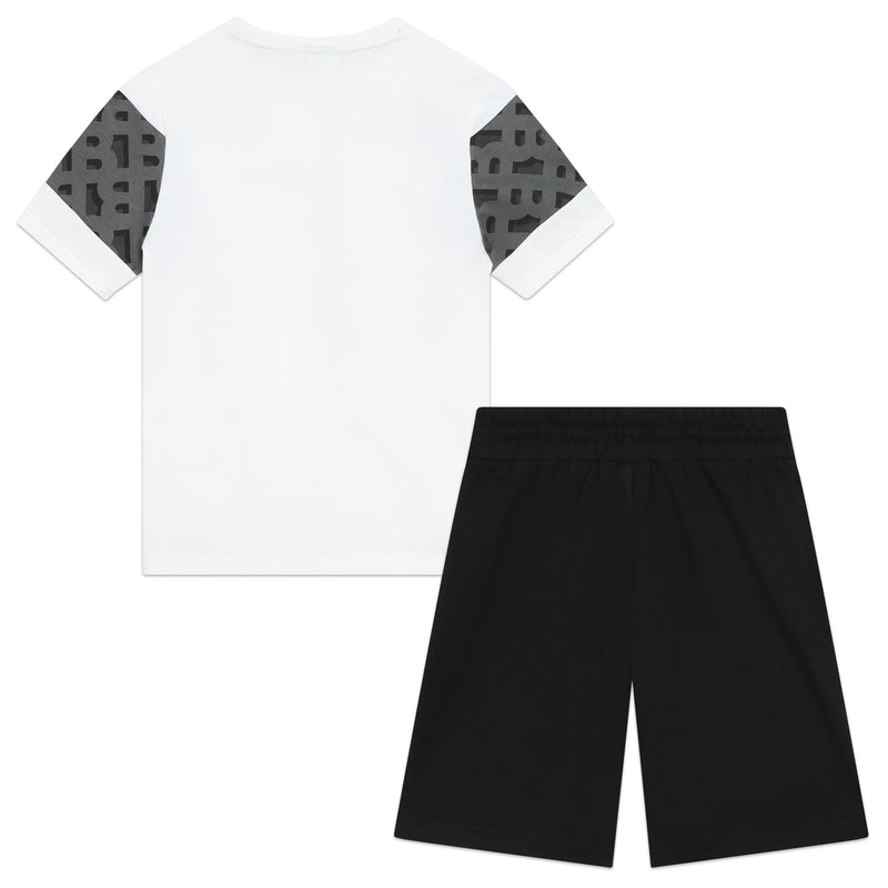 White T-Shirt And Bermuda Shorts Set