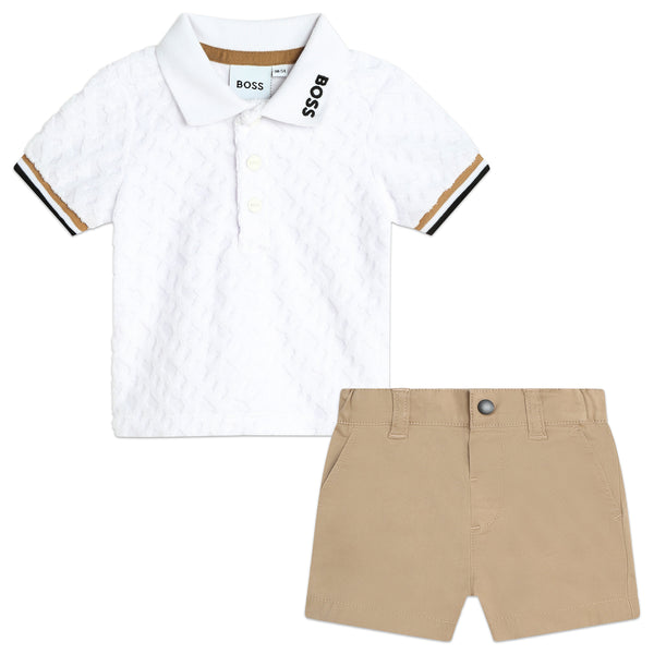 White Baby Polo & Trousers Set