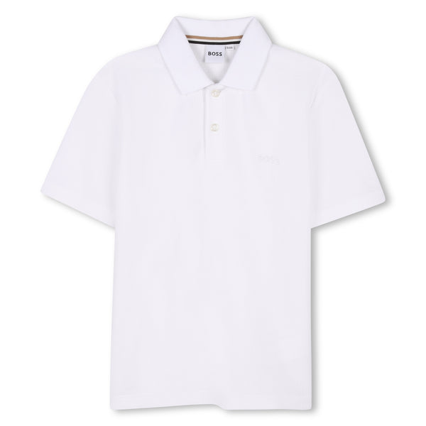 White Short Sleeve Polo