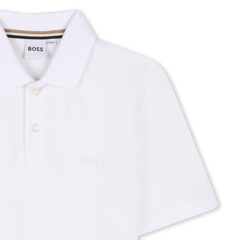 White Short Sleeve Polo