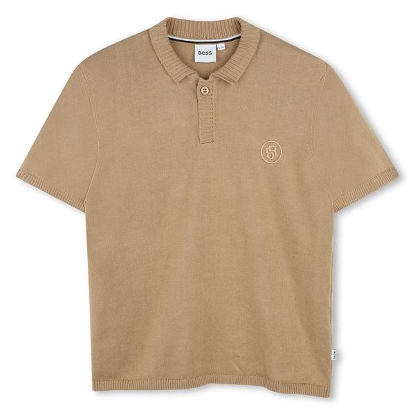 Beige Short Sleeve Polo