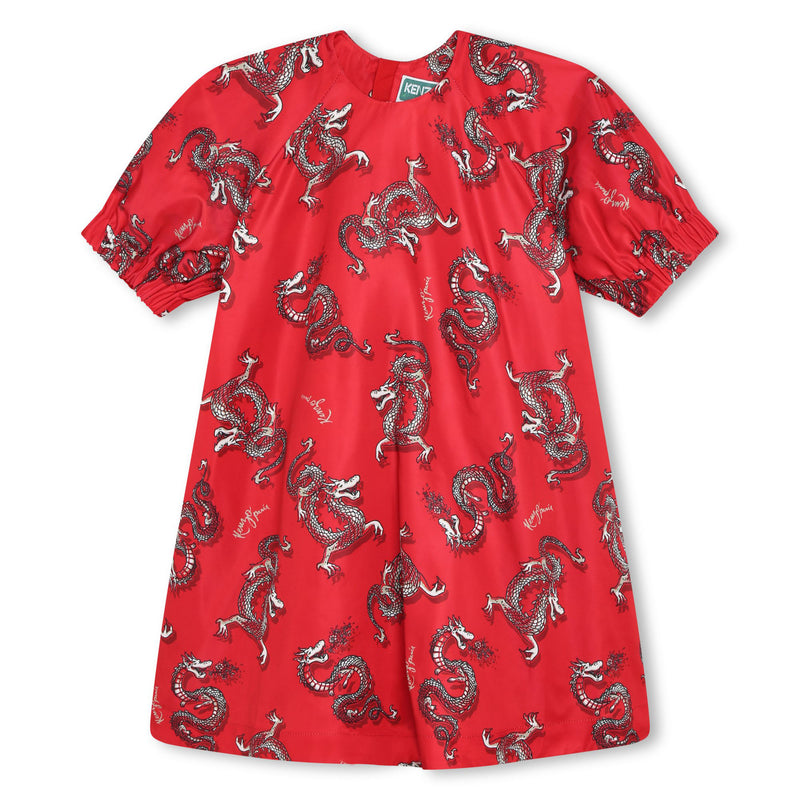 Red Dragon Print Dress