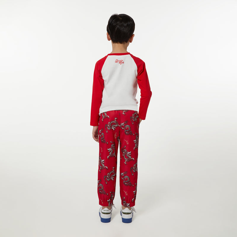 Red Dragon Print Trousers