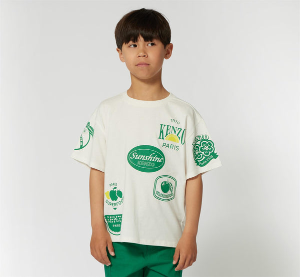 Offwhite & Green Fruit Stickers T-shirt