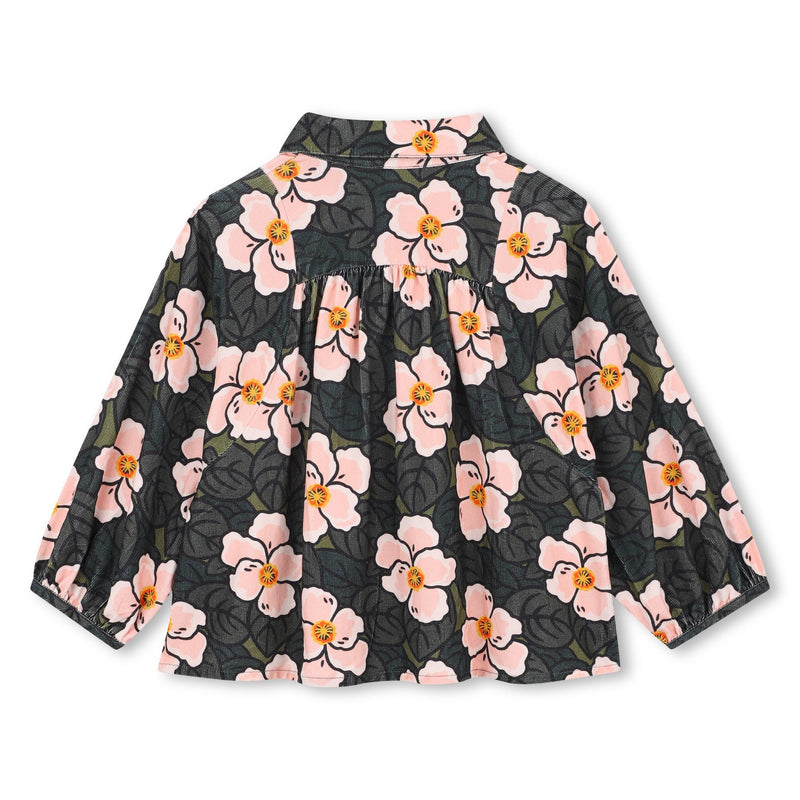 Flower Print Long Sleeves Blouse