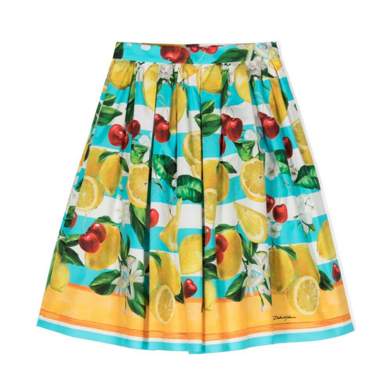 Italian Holiday Print Long Skirt