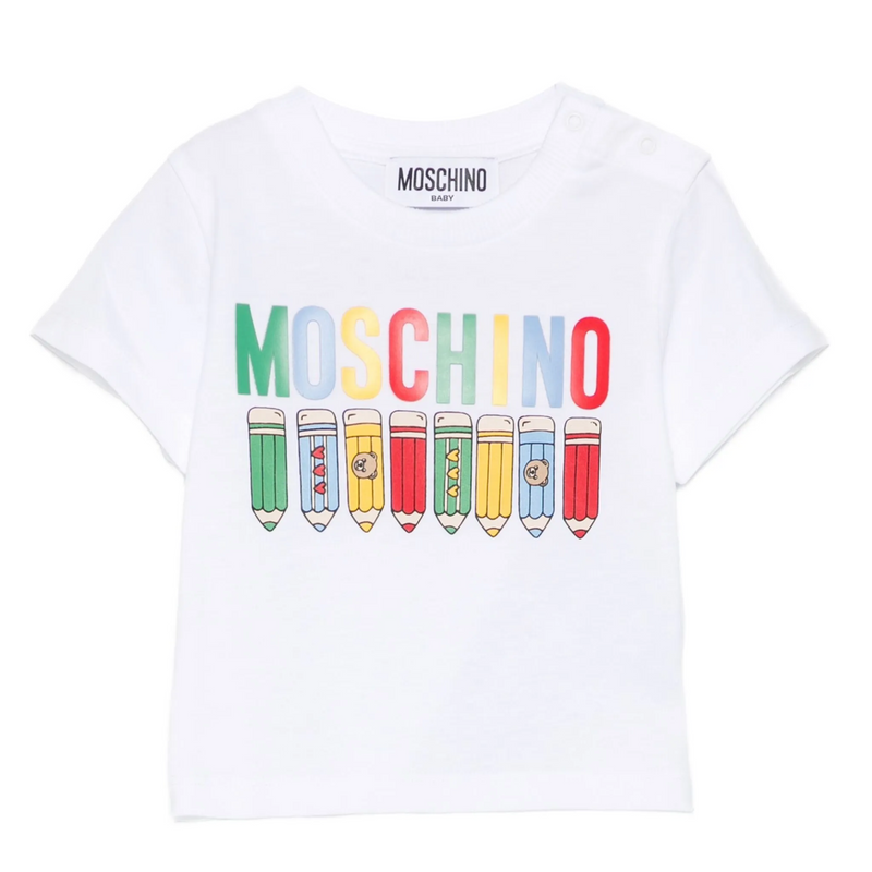 Optical White Pencil Print Baby T-Shirt