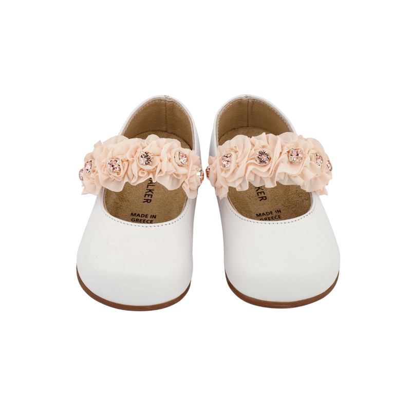 Flowers Strap Leather Ballerinas