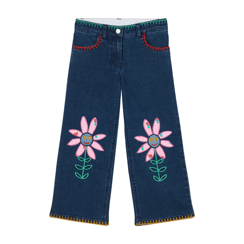 Floral Folklore Denim Trousers