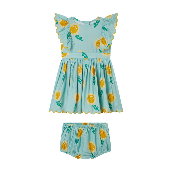 Sunflowers Print Baby Dress