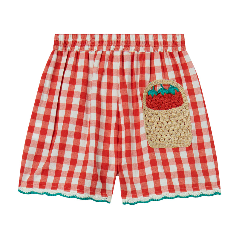 Red & White Check Shorts