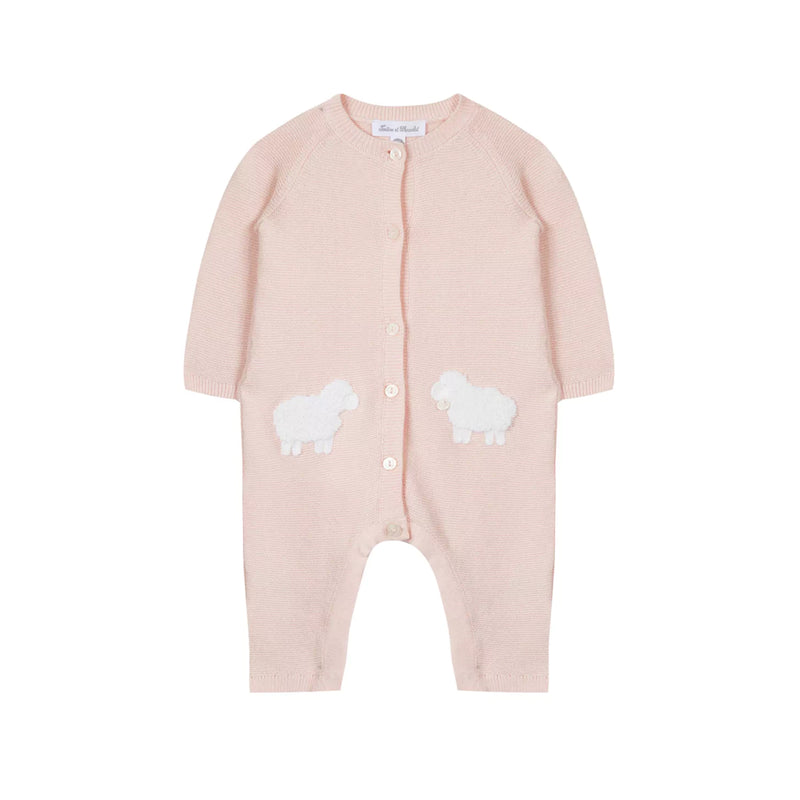 Knitted Babygrow Pale Rose