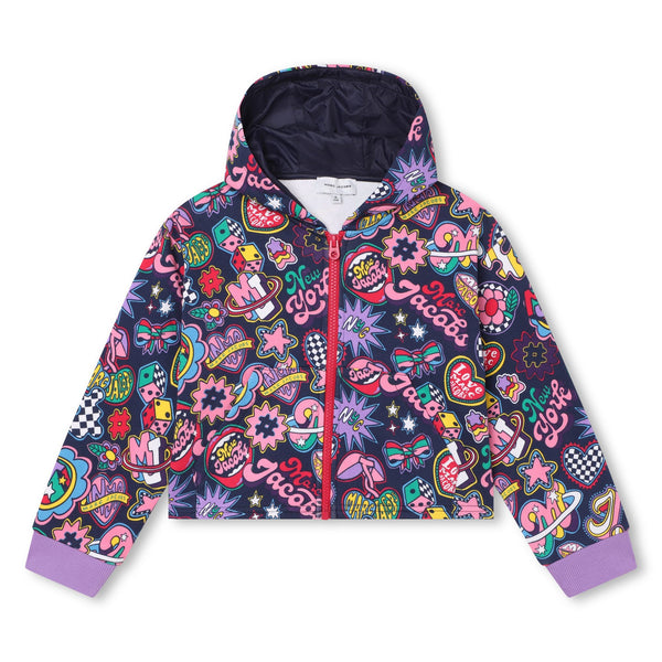 Patches Print Hooded Cardigan