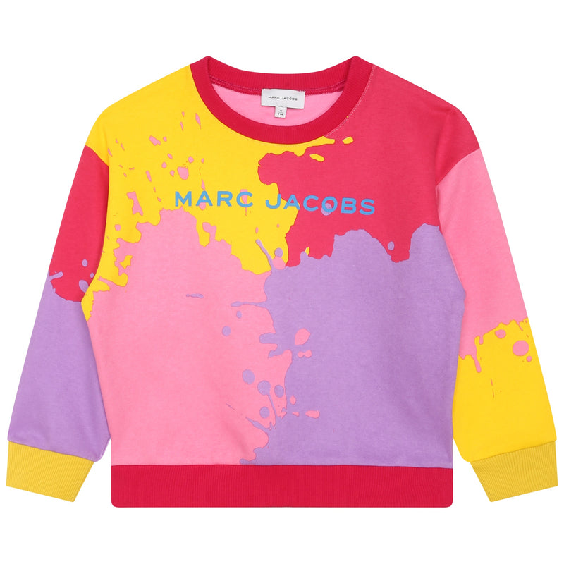 Colour Block Print Sweatshirt Pink