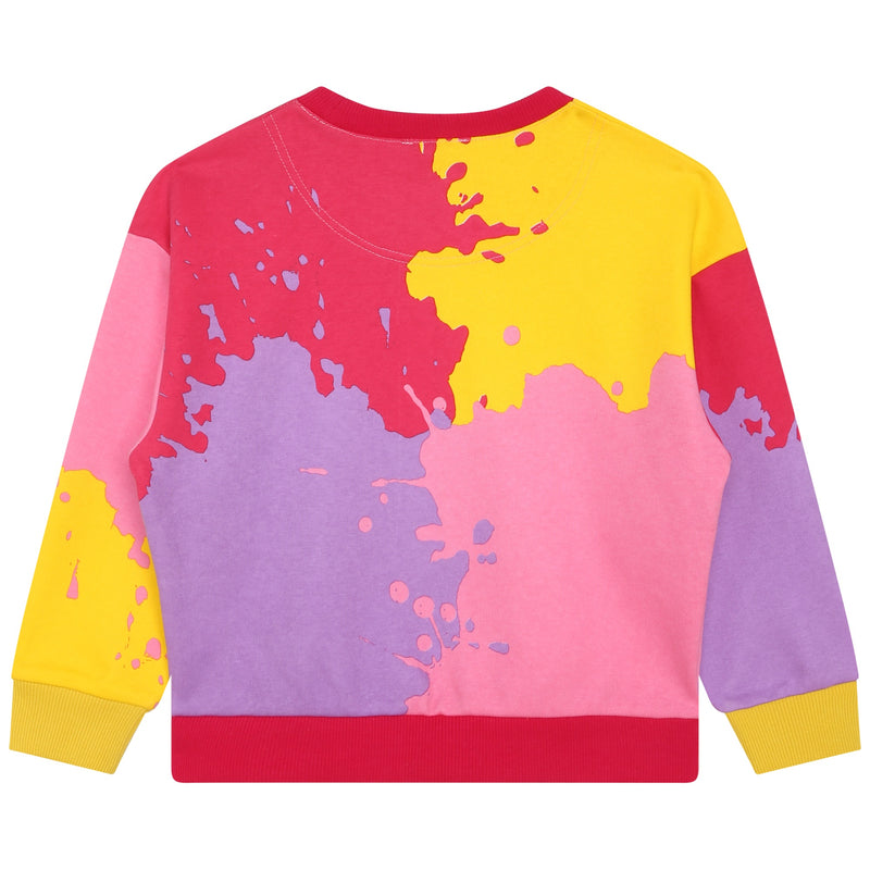 Colour Block Print Sweatshirt Pink