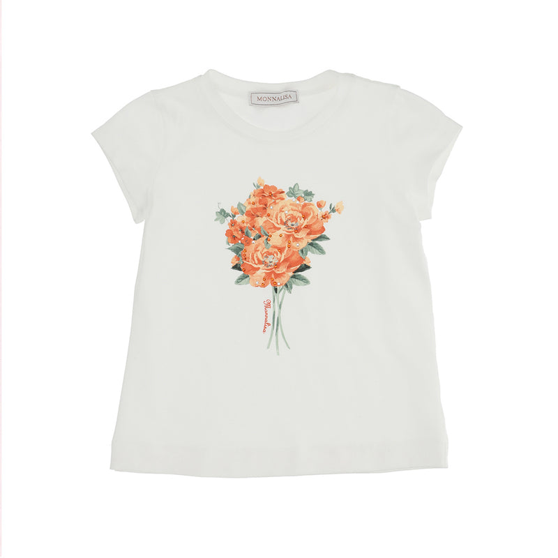 Flower Print Short Sleeves T-Shirt