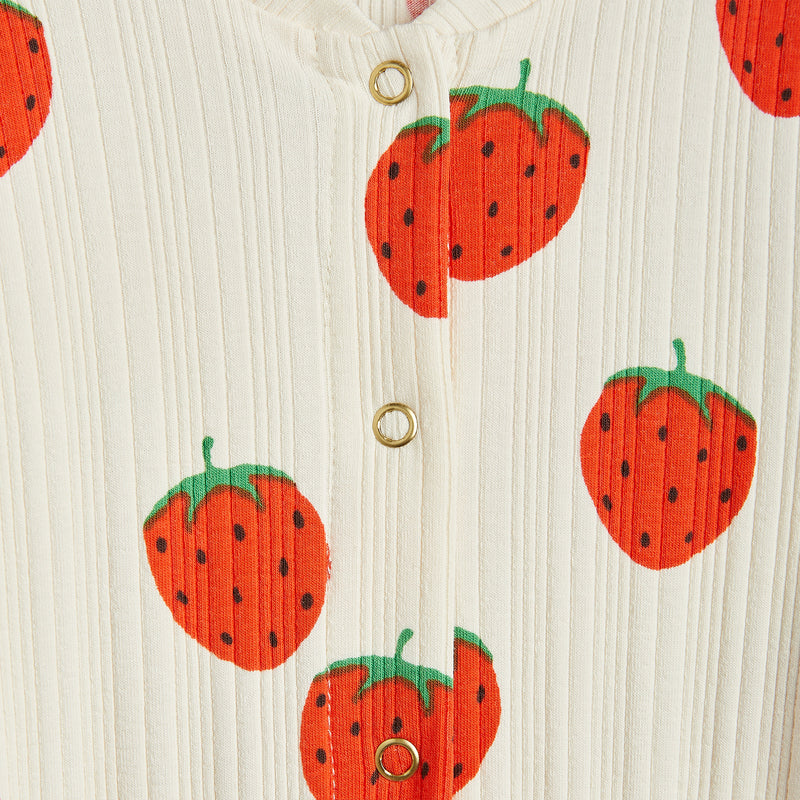 Strawberries Print Baby Onesie