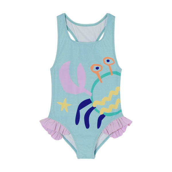 Under the sea one piece swimming costume with frills