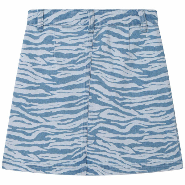 Tiger Print Denim Skirt