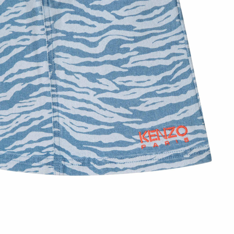 Tiger Print Denim Skirt