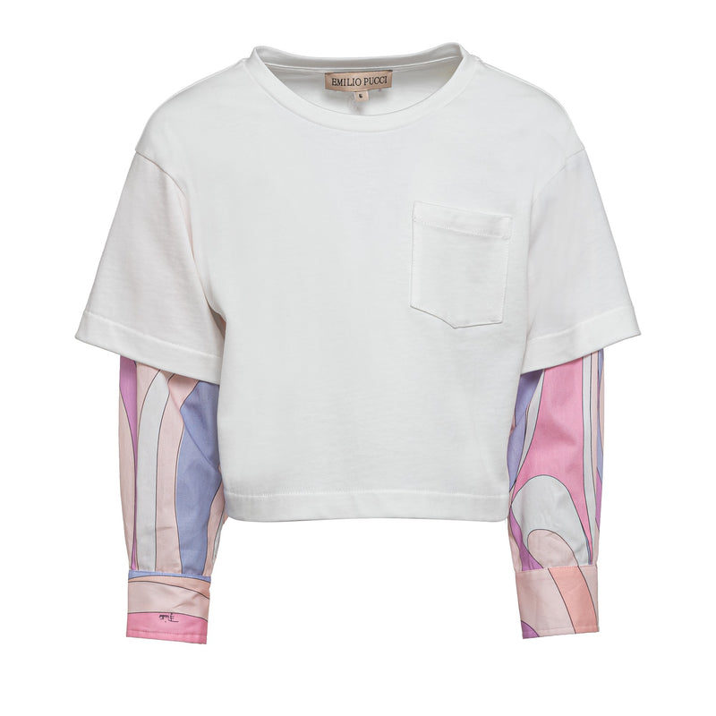 T-Shirt with Printed Sleeves