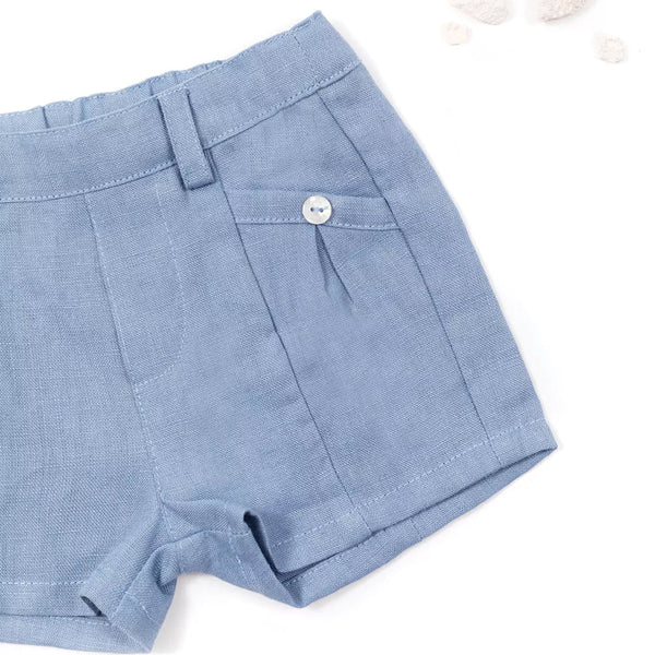 Cobalt Linen Shorts