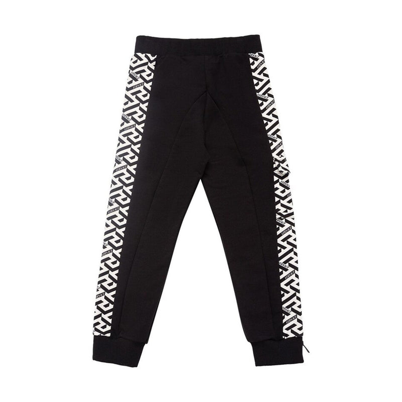 Black & White Greca Print Jogging Trousers